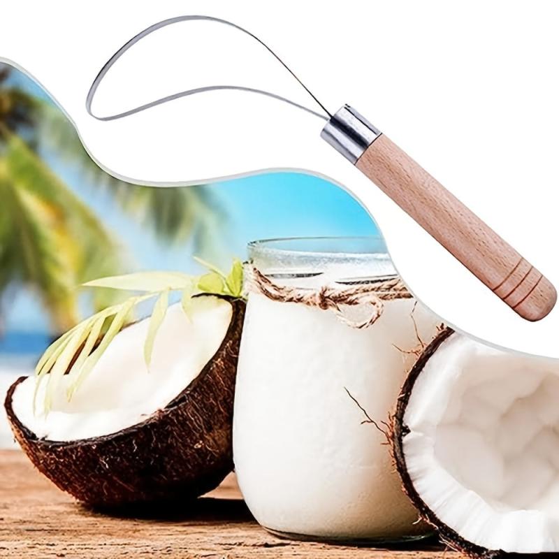 Coconut Meat Removal Tool & Opener Stainless Grater
