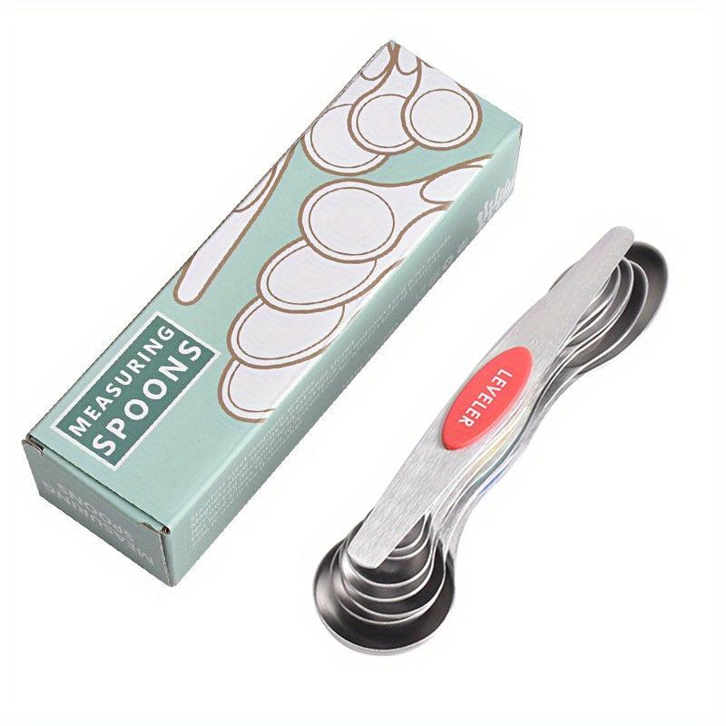 8pcs Stainless Steel Magnetic Double Head Measuring Spoon Set