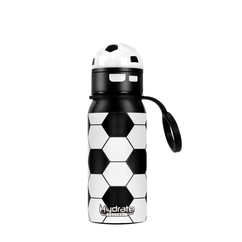 Soccer Pattern Insulated Water Bottle with Straw Lid