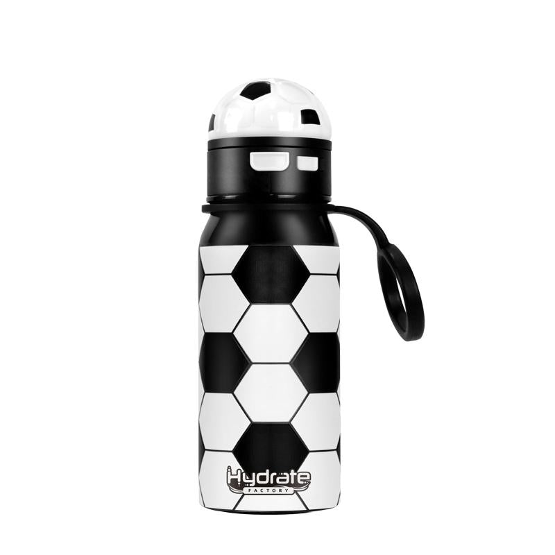 Soccer Pattern Insulated Water Bottle with Straw Lid
