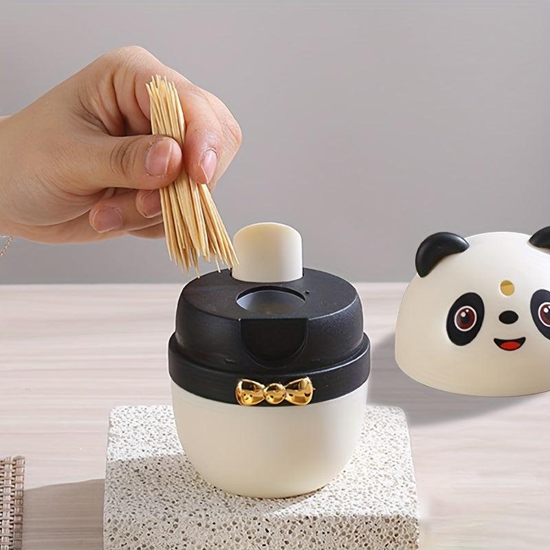 Panda Toothpick Holder Automatic Pop-Up Lid Home Hotel Restaurant Commercial