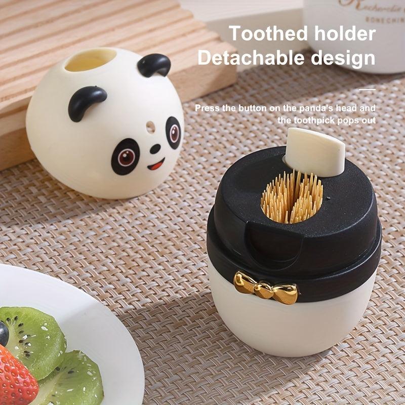 Panda Toothpick Holder Automatic Pop-Up Lid Home Hotel Restaurant Commercial