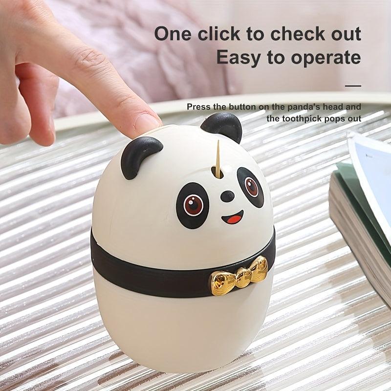 Panda Toothpick Holder Automatic Pop-Up Lid Home Hotel Restaurant Commercial