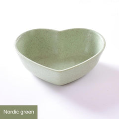 Wheat Straw Sauce Dish Heart Shaped Dip Plate