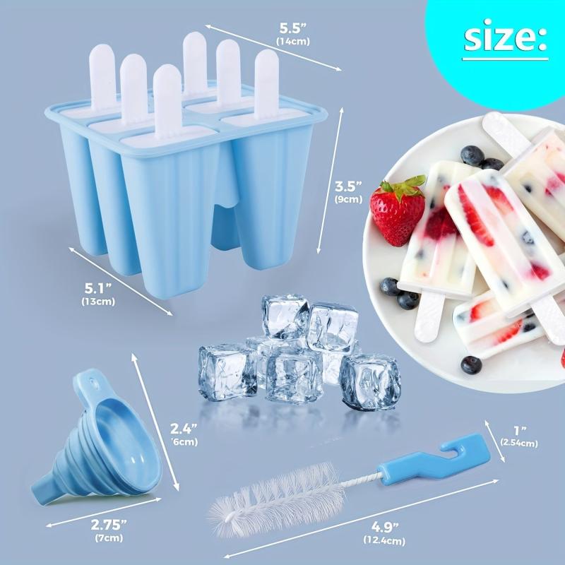 6 Cavity Silicone Ice Pop Molds Beach Accessories