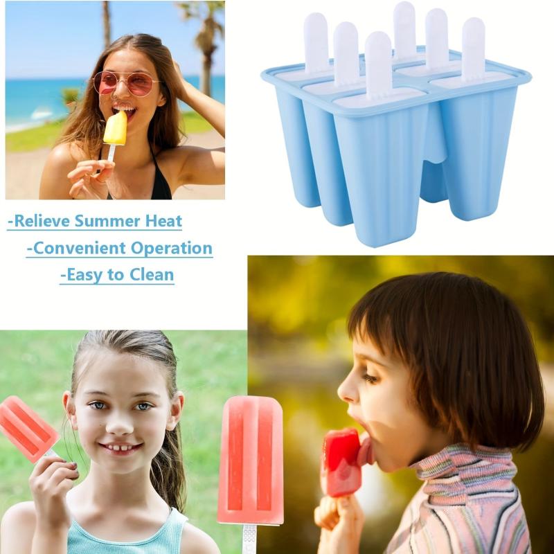 6 Cavity Silicone Ice Pop Molds Beach Accessories