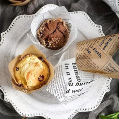200pcs Newspaper Pattern Tulip Muffin Cups for Parties
