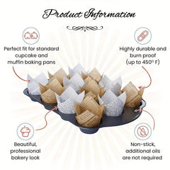 200pcs Newspaper Pattern Tulip Muffin Cups for Parties