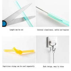 6pcs Reusable Silicone Straws 9.25 x 0.32 Multicolor