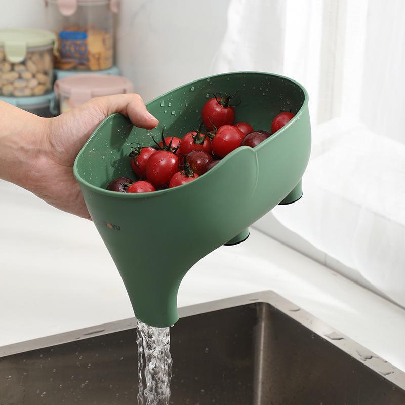 Plastic Vegetable Washing Basket Elephant Drain Basket Kitchen Storage