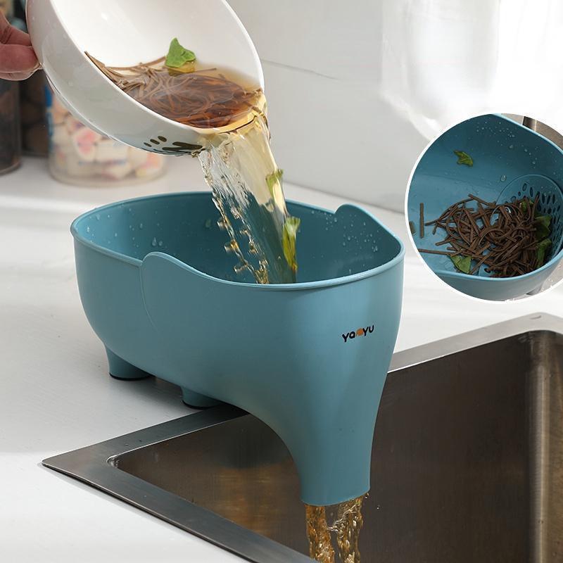 Plastic Vegetable Washing Basket Elephant Drain Basket Kitchen Storage