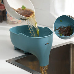 Plastic Vegetable Washing Basket Elephant Drain Basket Kitchen Storage