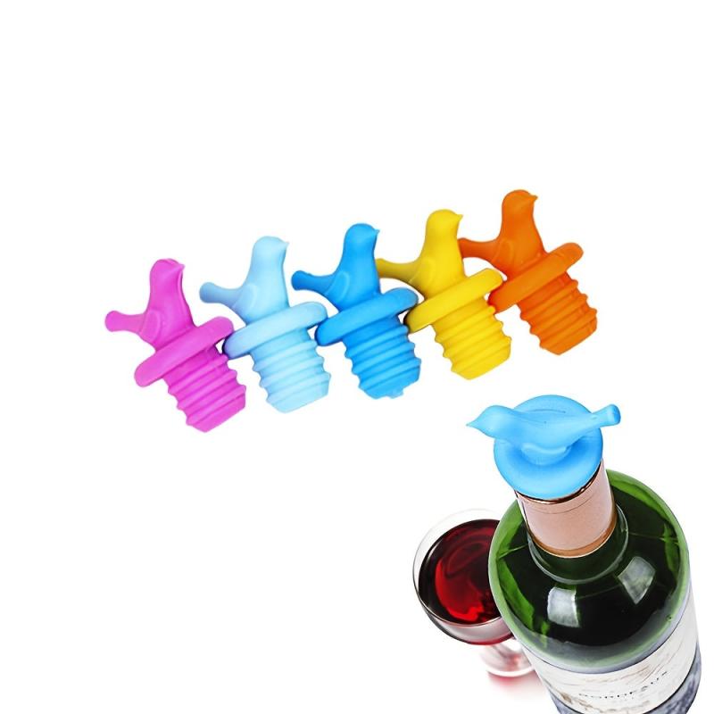 Bird Shaped Wine Stopper Silicone Cork Plug Cover Bottle Caps