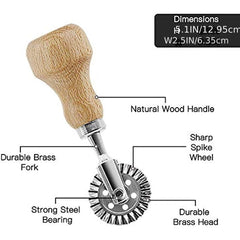 3pcs Roller Wheel Stamp with Wooden Handle and Fluted Edge