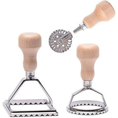 3pcs Roller Wheel Stamp with Wooden Handle and Fluted Edge