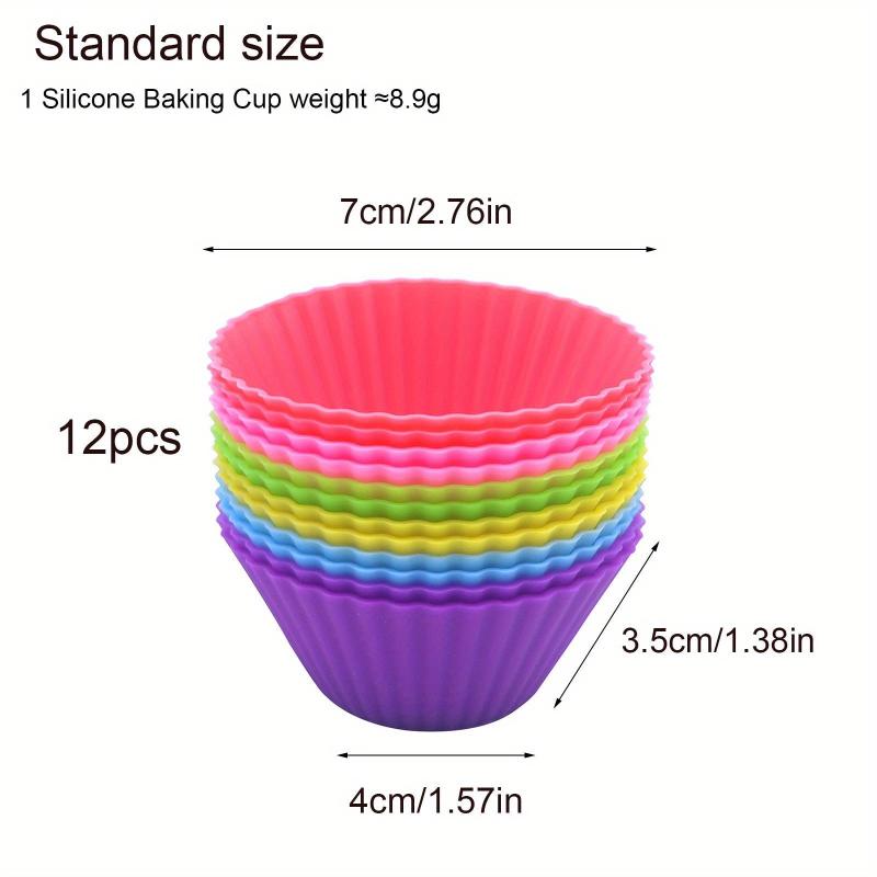 24pcs Silicone Muffin Cups Reusable Cupcake Liners Muffin Molds