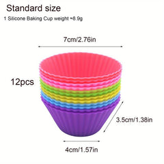 24pcs Silicone Muffin Cups Reusable Cupcake Liners Muffin Molds