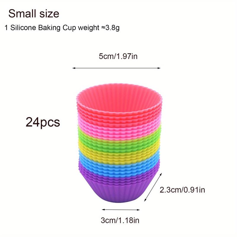 24pcs Silicone Muffin Cups Reusable Cupcake Liners Muffin Molds
