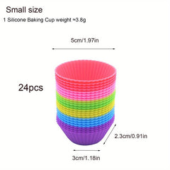24pcs Silicone Muffin Cups Reusable Cupcake Liners Muffin Molds