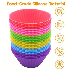 24pcs Silicone Muffin Cups Reusable Cupcake Liners Muffin Molds