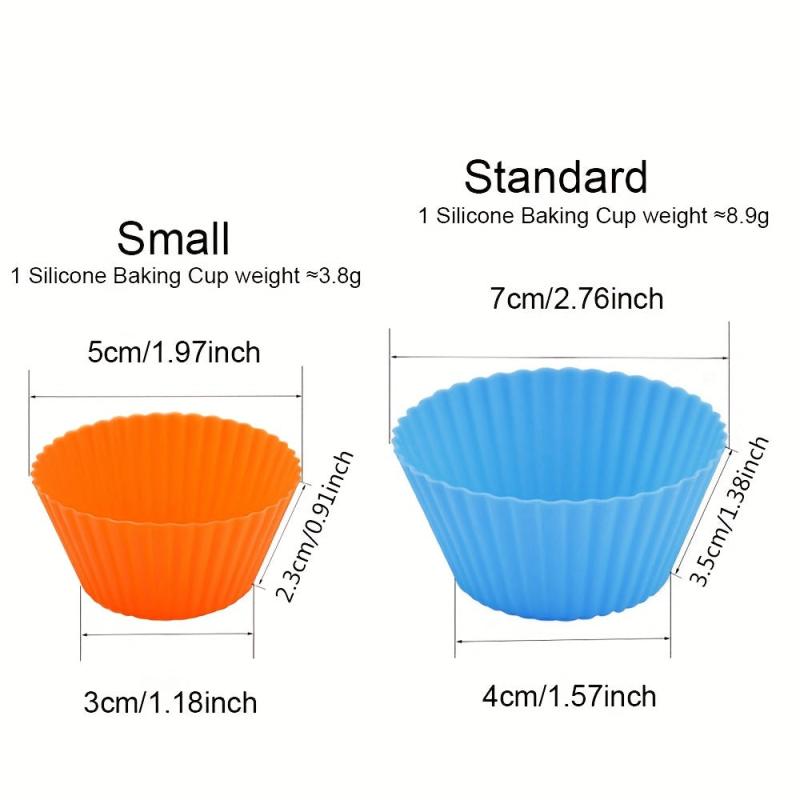 24pcs Silicone Muffin Cups Reusable Cupcake Liners Muffin Molds