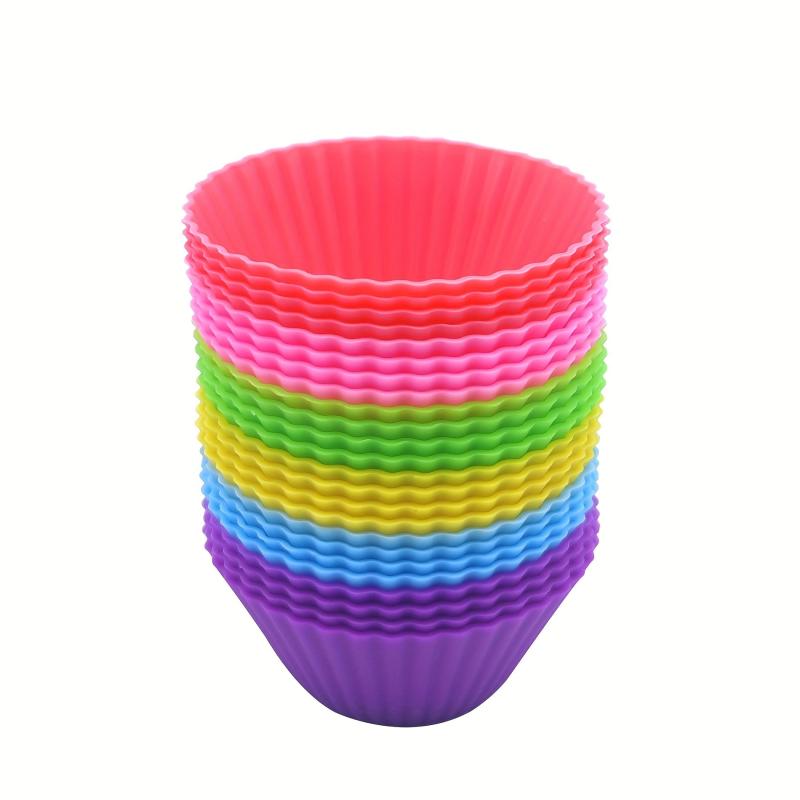 24pcs Silicone Muffin Cups Reusable Cupcake Liners Muffin Molds