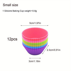 24pcs Silicone Muffin Cups Reusable Cupcake Liners Muffin Molds