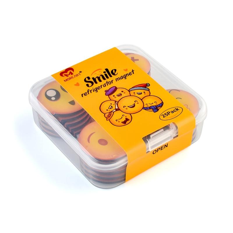 25pcs Smile Face Fridge Magnets for Office Kitchen Home Decor