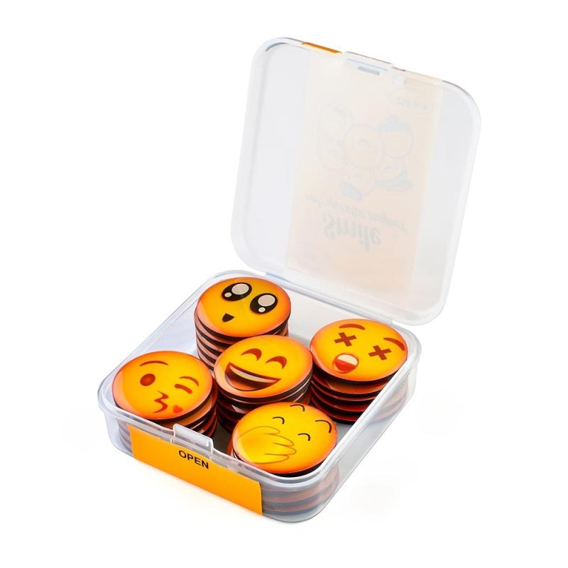 25pcs Smile Face Fridge Magnets for Office Kitchen Home Decor
