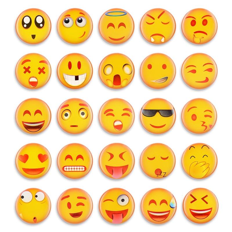 25pcs Smile Face Fridge Magnets for Office Kitchen Home Decor