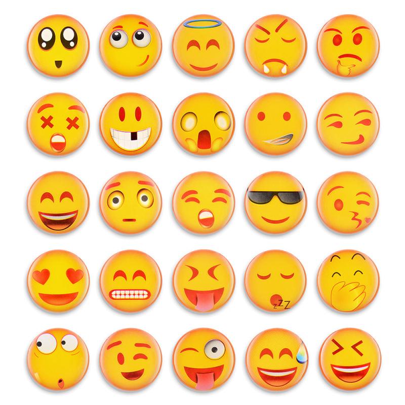 25pcs Smile Face Fridge Magnets for Office Kitchen Home Decor