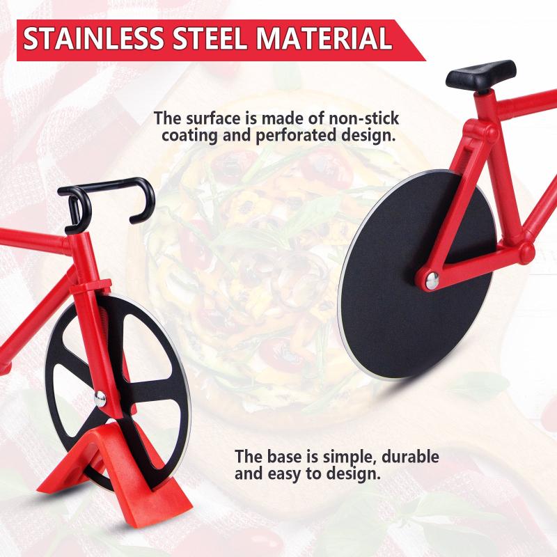 Bicycle Shape Pizza Baking Slicer Blade Stainless Steel