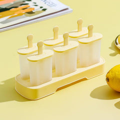 6 Hole Ice Popsicle Mold Rectangle Shape Plastic DIY Ice Cream Kit