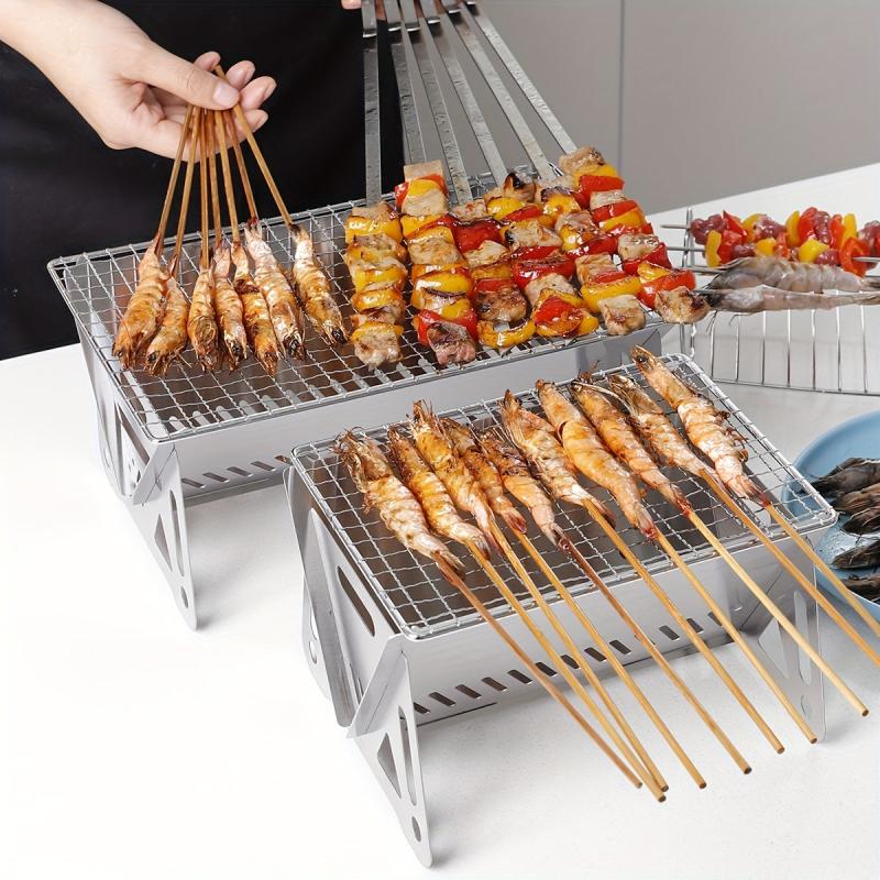 Portable BBQ Grill Stainless Steel Detachable Camping Barbecue Grill
