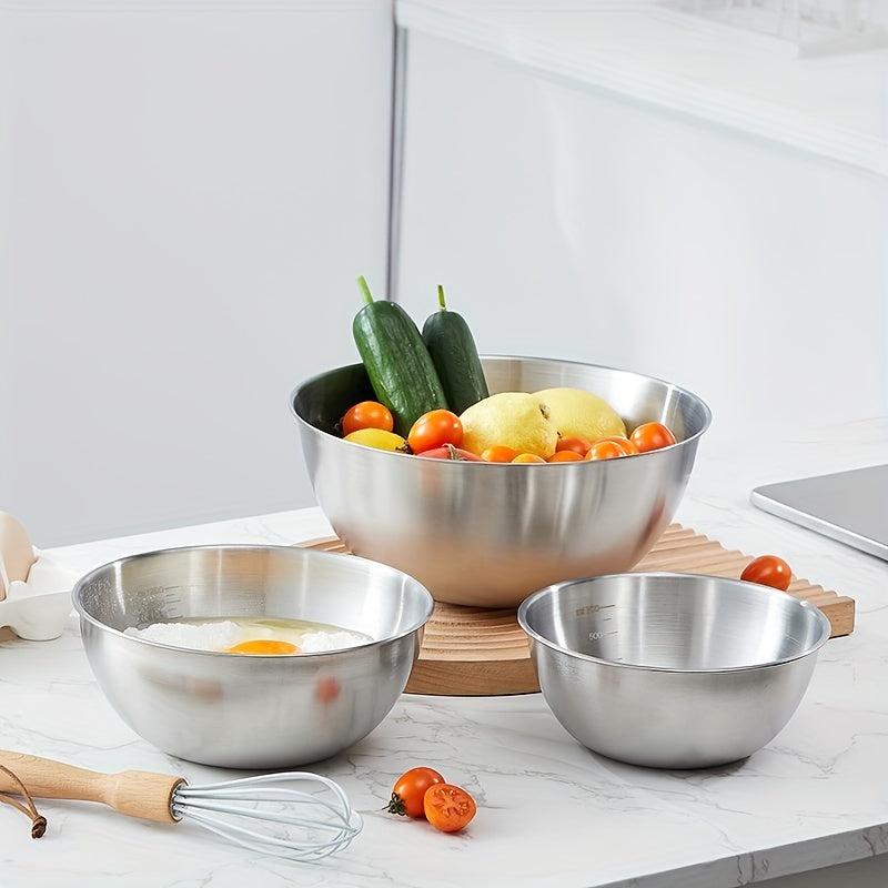 6pcs Stainless Steel Mixing Bowls Unbreakable Ramen Bowls Salad Egg Flour Mixing