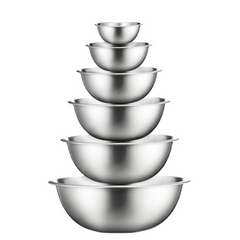 6pcs Stainless Steel Mixing Bowls Unbreakable Ramen Bowls Salad Egg Flour Mixing