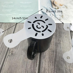 25pcs Coffee Stencil Latte Stencils Barista Template
