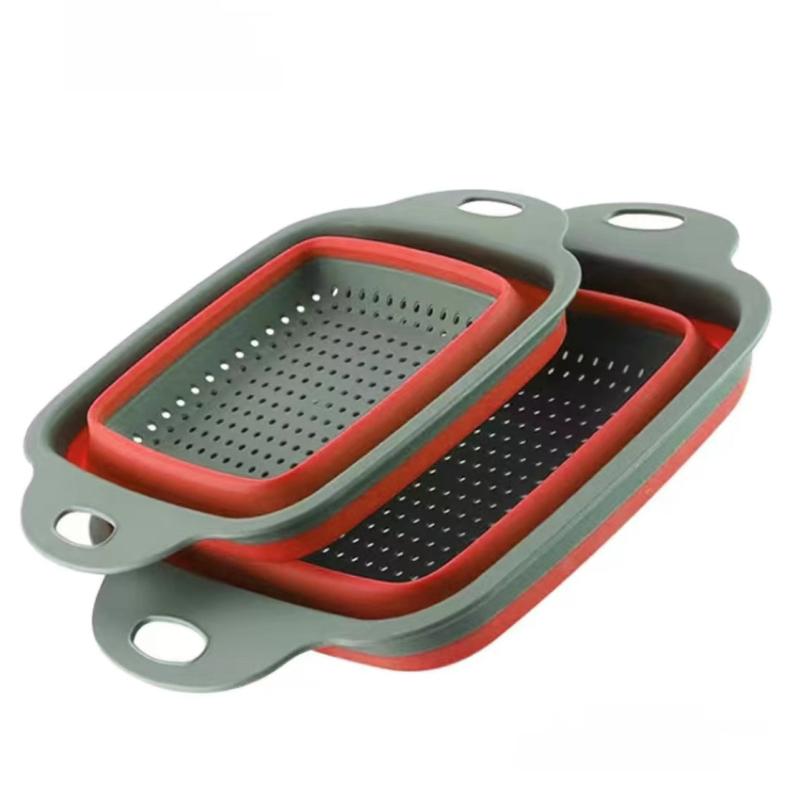 2pcs Silicone Colander Foldable Vegetable Washing Basket