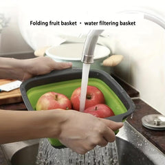 2pcs Silicone Colander Foldable Vegetable Washing Basket