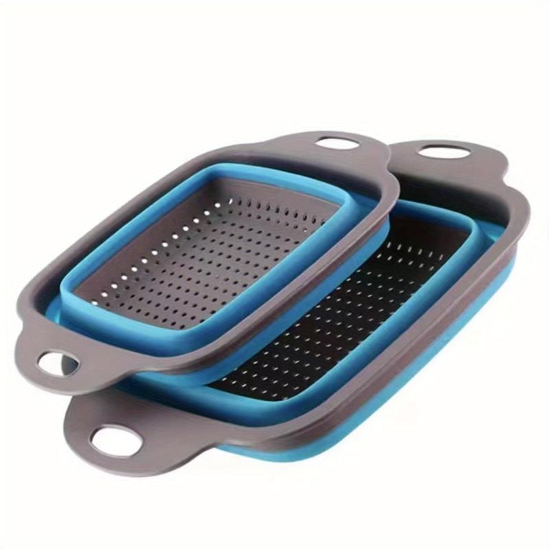 2pcs Silicone Colander Foldable Vegetable Washing Basket