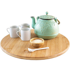 Bamboo Lazy Susan Turntable Organizer for Kitchen Table Pantry Cabinet