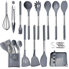 23pcs Silicone Kitchen Utensils Set Non stick Spatula Spoon Egg Beater