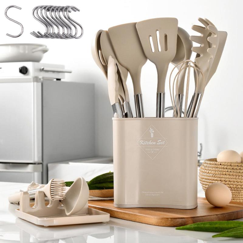 23pcs Silicone Kitchen Utensils Set Non stick Spatula Spoon Egg Beater