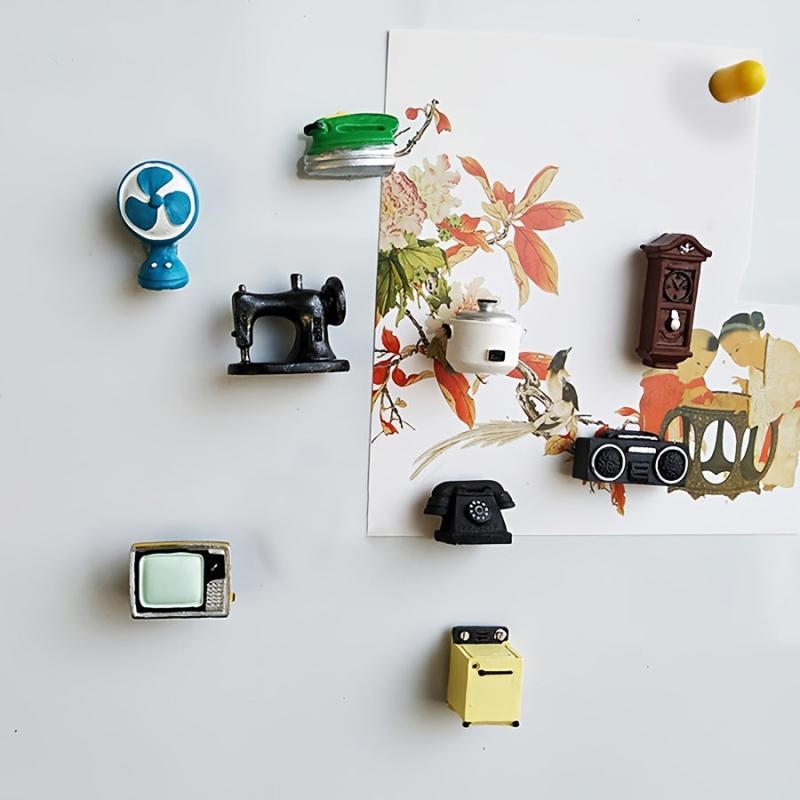 10pcs Retro Fridge Magnets 3D Home Decoration Magnetic Stickers