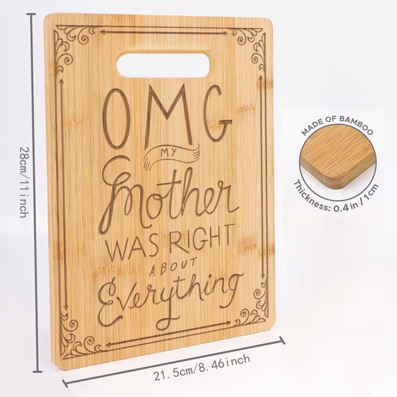 Engraved Bamboo Cutting Board - Recipe for a Mom - Birthday Gift