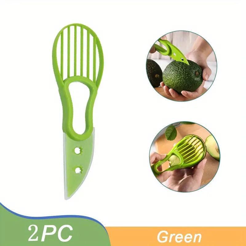 2pcs 3in1 Avocado Peeler Slicer Corer Remover Pitter Cutter Divider Separat