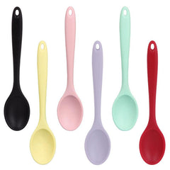 Colorful Silicone Slotted Spoon for Dining and Cooking with Hanging Hole