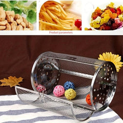 Stainless Steel BBQ Grill Basket With Bottle Round