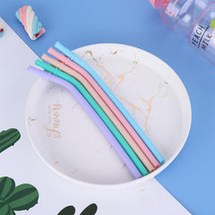 5pcs Colorful Silicone Straws Foldable Heat & Cold Resistant for Camping