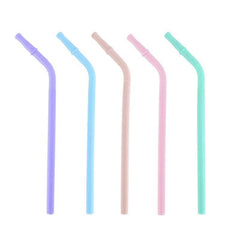 5pcs Colorful Silicone Straws Foldable Heat & Cold Resistant for Camping